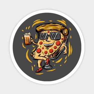 Enjoy pizza with beer Magnet